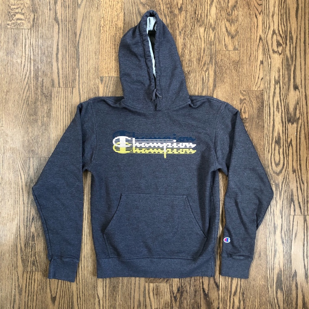 Champion Hoodie Sweatshirt Gray Sz S